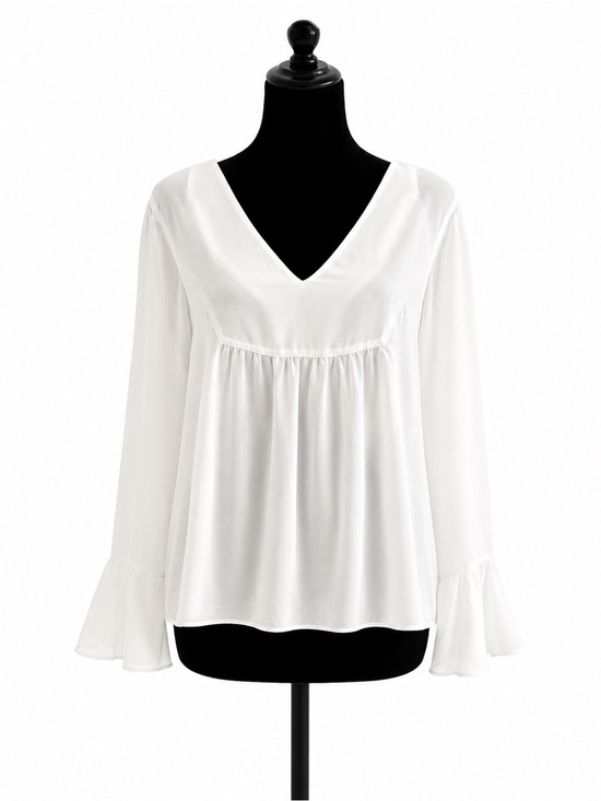 Alya Tops - ATM Anthony Thomas Melillo White Bell Long Sleeve Pullover Blouse Women’s XS